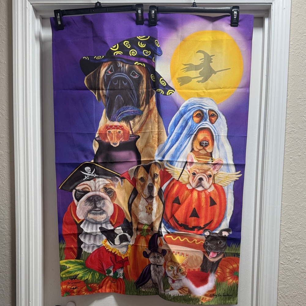 Briarwood Lane Flag Dogs and Cats dressed up for Halloween 39” by 28”